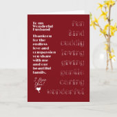 私の素敵な夫へ カード (黄色い花)