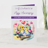 私の素敵な妻は鳥の記念日を愛している カード (正面)