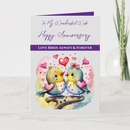 私の素敵な妻は鳥の記念日を愛している カード (正面)