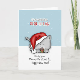 私の素敵な義理の息子へ – Cat Christmascard シーズンカード