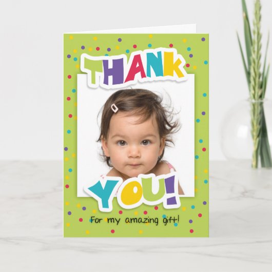 私の素晴らしいギフトグリーティングカードをありがとう サンキューカード (正面)