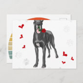 私の素晴らしいデーンは私のバレンタイングレートデーン恋人GIF 案内ポストカード (正面/裏面)