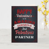 私の素晴らしいパートナーにグリッターバレンタインカード カード (黄色い花)