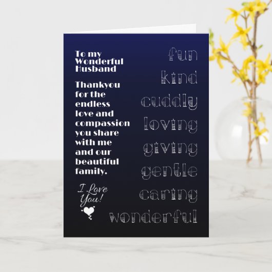 私の素晴らしい夫に カード (黄色い花)