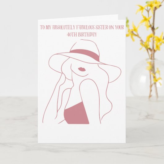 私の素晴らしい妹に40歳の誕生日を祝う カード (黄色い花)