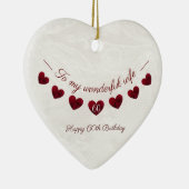 私の素晴らしい妻にとって60歳の誕生日ロマンチック セラミックオーナメント (右)