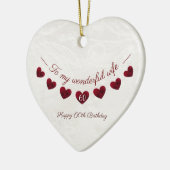 私の素晴らしい妻にとって60歳の誕生日ロマンチック セラミックオーナメント (左)