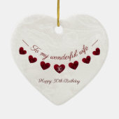 私の素晴らしい妻に30th誕生日ロマンチック セラミックオーナメント (裏面)