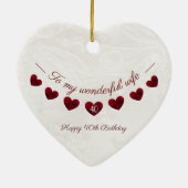 私の素晴らしい妻に40th誕生日ロマンチック セラミックオーナメント (裏面)