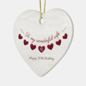 私の素晴らしい妻に50th誕生日ロマンチック セラミックオーナメント (左)