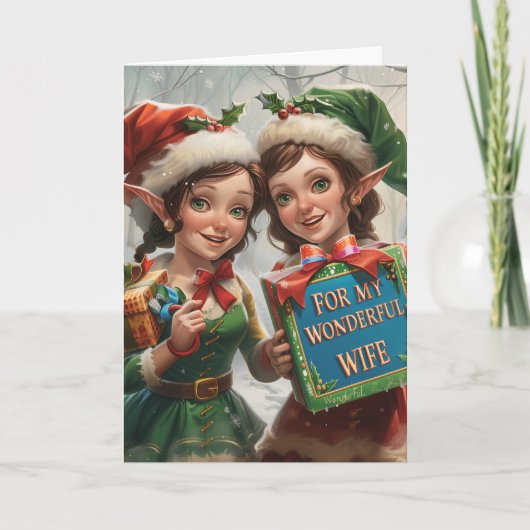 私の素晴らしい妻のためのLGBTクリスマスデジタルアート シーズンカード (正面)