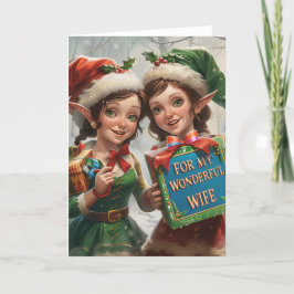 私の素晴らしい妻のためのLGBTクリスマスデジタルアート シーズンカード