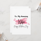 私の素晴らしい妻へ 母の日のお祝い カード (正面/裏面インサイチュ)