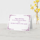 ***私の素晴らしい姉とのハッピーバースデー***  カード (黄色い花)