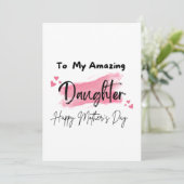 私の素晴らしい娘へ 母の日のお祝い カード (スタンド正面)