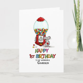 私の素晴らしい孫にとって1回目の誕生日おめでとう カード