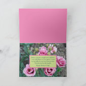 私の素晴らしい母/ピンクのバラに カード (内部)
