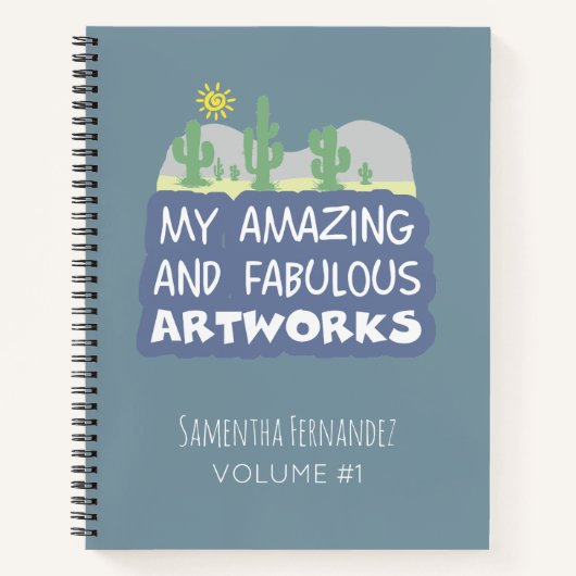 私の素晴らしく素晴らしいアートワークスブルー砂漠 ノートブック (正面)