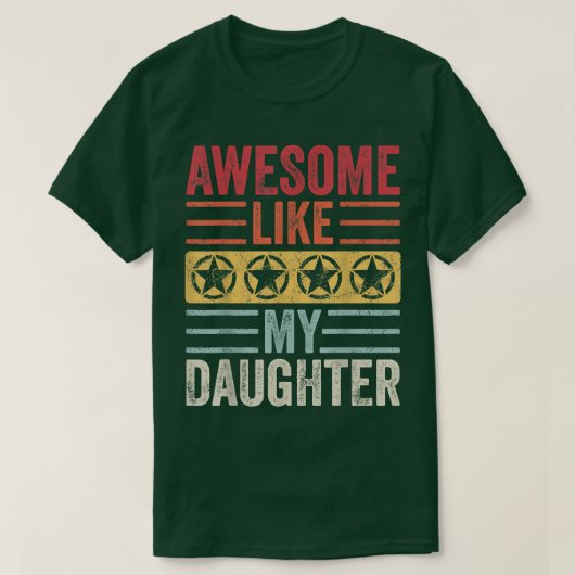 私の素晴らし娘のように面白いヴィンテージ父ママD Tシャツ (デザイン正面)