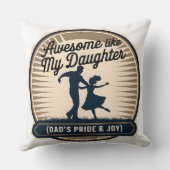 私の素晴らし娘のように – パパ&ガールラブバッジ クッション (裏面)