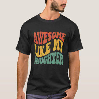 私の素晴らし娘のレトロメンズパパおもしろいファテ Tシャツ