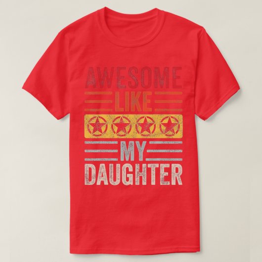 私の素晴らし娘のヴィンテージお父さおもしろいん Tシャツ (デザイン正面)
