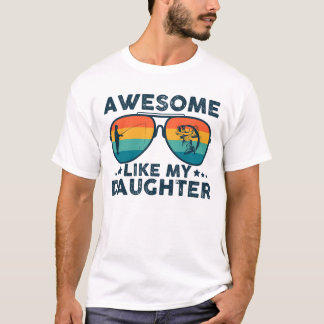 私の素晴らし娘の父の日のおもしろい魚釣り Tシャツ