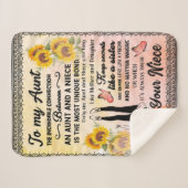 私の素晴らパーソナライズされたしいヒマワリ叔母の毛布に シェルパブランケット (正面(横))