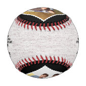 私の素朴パパへカスタムの4つの写真の父の日 野球ボール (裏面)