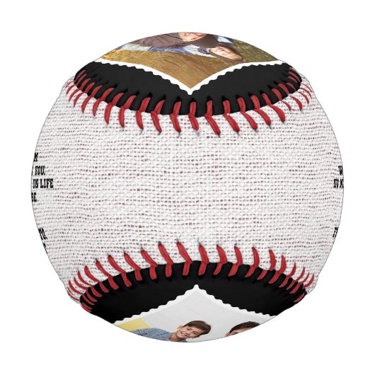 私の素朴パパへカスタムの4つの写真の父の日 野球ボール (裏面)