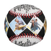 私の素朴パパへカスタムの4つの写真の父の日 野球ボール (正面)