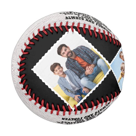 私の素朴パパへカスタムの4つの写真の父の日 野球ボール (正面左)