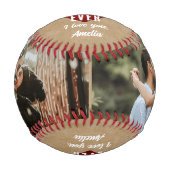 私の素朴彼氏の赤いハート2枚 野球ボール (正面)