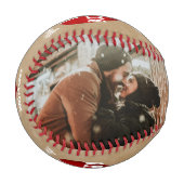 私の素朴彼氏の赤いハート2枚 野球ボール (正面左)