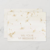 私の素朴花嫁のダンデリオンアイボリーか インビテーションポストカード (正面/裏面)