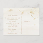 私の素朴花嫁のダンデリオンアイボリーか インビテーションポストカード (裏面)