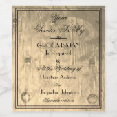 私の素朴groomsmanプロポーザルに結婚なるかどうか ワインラベル (シングルラベル)