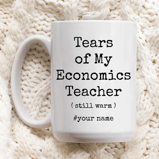 私の経済学先生の涙がまだ温おもしろいかい マグカップ