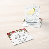 私の結婚クリスマス酒を飲まないでくれ スクエアペーパーコースター (インサイチュ)