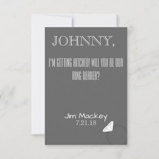 私の結婚式で指輪を運んで来る人の提案の招待状です 招待状 (裏面)