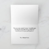 私の結婚式で指輪を運んで来る人の要求カードがあって下さい 招待状 (内部)