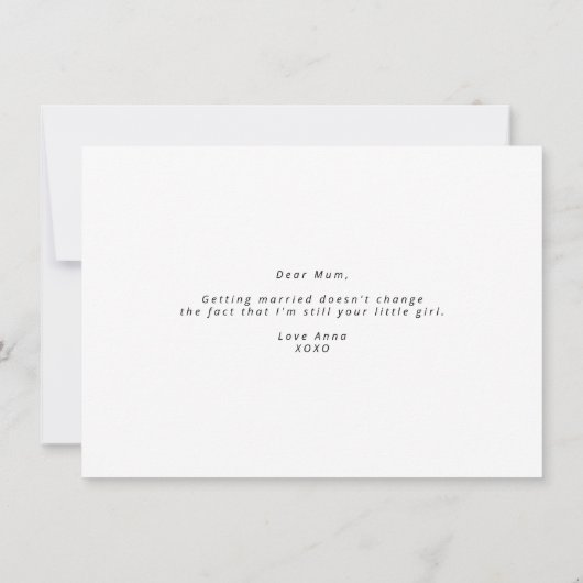 私の結婚式のデイカードにママありがとう 招待状 (裏面)