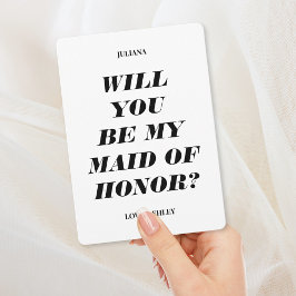 私の結婚式の仲人になってくれる？ 現代的なテキスト招待状 招待状