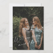 私の結婚式の伴娘になってくれますか? フォトプロポーズカード 招待状 (正面)