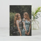 私の結婚式の伴娘になってくれますか? フォトプロポーズカード 招待状 (スタンド正面)