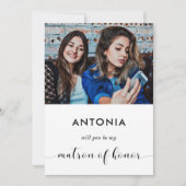 私の結婚式の伴娘になってくれますか? プロポーズの写真のカードです。 招待状 (正面)