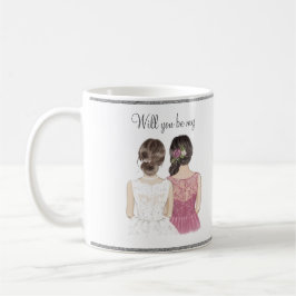 私の結婚式の伴娘になってくれますか？ 水彩画 コーヒーマグカップ