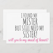 私の結婚式の伴娘になってくれますか？ 結婚式の提案 招待状 (正面/裏面)