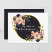 私の結婚式の伴娘になってくれる？ インビテーションポストカード (正面/裏面)