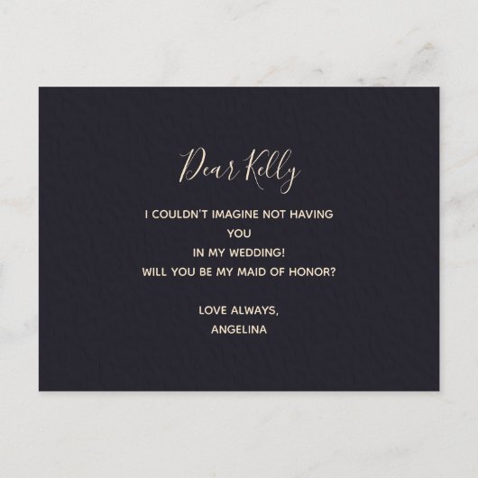 私の結婚式の伴娘になってくれる? インビテーションポストカード (裏面)